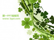 幸运草背景PPT模板下载-第一PPT