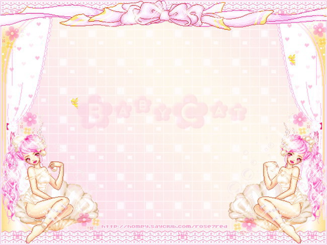 图片[1]-卡通美少女背景PPT模板-第一PPT