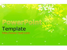 绿色背景花朵PPT模板下载-第一PPT