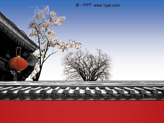 图片[1]-古典中国风建筑PPT模板下载-第一PPT