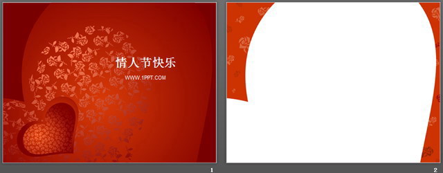 图片[2]-红色玫瑰背景情人节PPT模板-第一PPT
