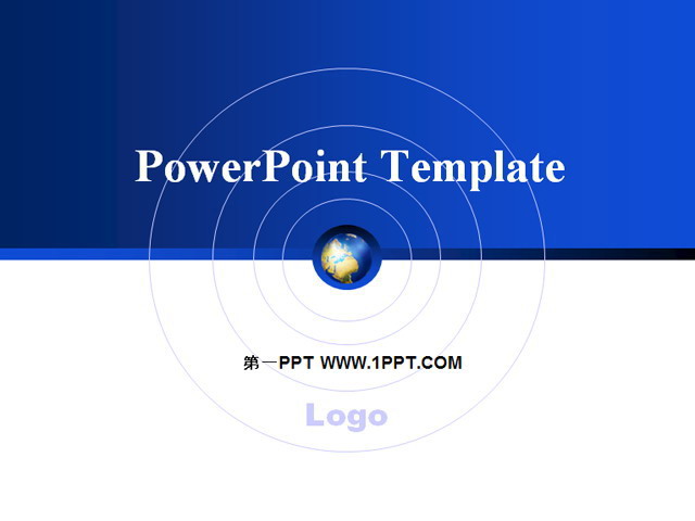 图片[1]-简约地球科技PPT模板-第一PPT