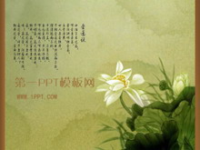 爱莲说古典中国风PPT模板-第一PPT