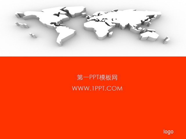 图片[1]-3d地图背景经典幻灯片模板-第一PPT
