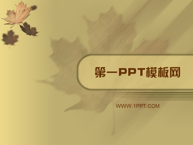 图片[1]-淡雅枫叶背景艺术PPT模板下载-第一PPT