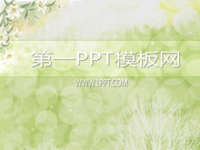 淡雅花丛背景PPT模板下载-第一PPT