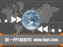 经典灰色地球背景PPT模板下载-第一PPT