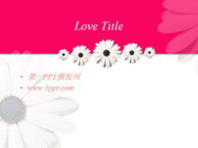粉色向日葵背景爱情PPT模板下载-第一PPT