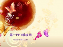 精美蝴蝶背景艺术PPT模板下载-第一PPT