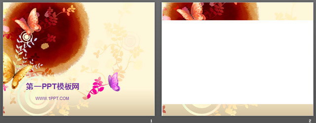 图片[2]-精美蝴蝶背景艺术PPT模板下载-第一PPT