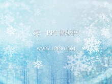 好看的雪花树林自然风格PPT背景图片-第一PPT