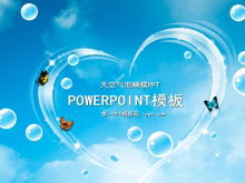动态天空蝴蝶飞舞PPT模板下载-第一PPT