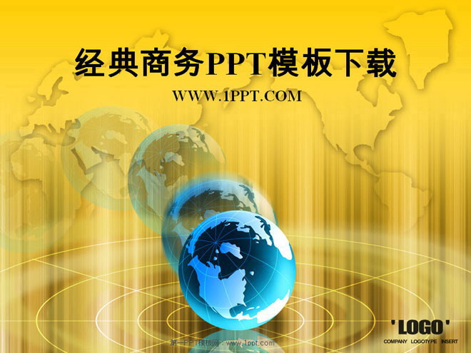 图片[1]-黄色背景的经典商务PowerPoint模板下载-第一PPT