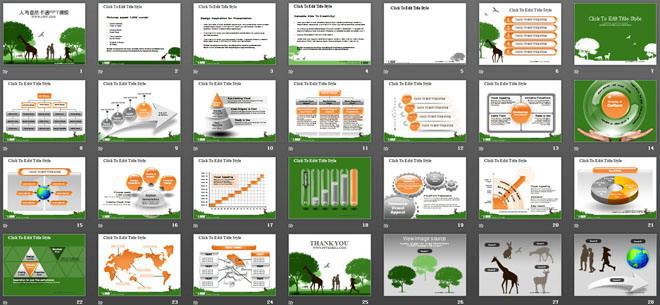 图片[2]-人与自然卡通PowerPoint模板下载-第一PPT