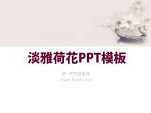 粉色淡雅荷花幻灯片模板下载-第一PPT