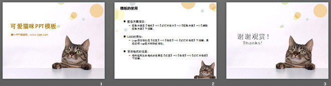 图片[2]-可爱猫咪幻灯片模板下载-第一PPT