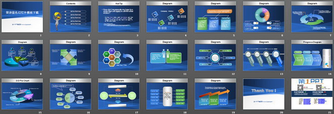 图片[2]-简洁简约的蓝色经典幻灯片模板下载-第一PPT