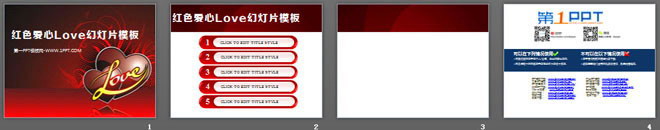 图片[2]-红色水晶爱心背景的情人节幻灯片模板下载-第一PPT