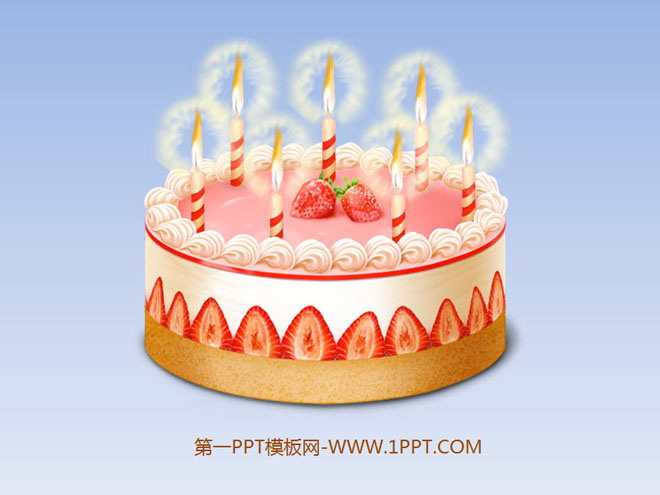 图片[1]-动态生日蛋糕PPT动画背景的生日快乐幻灯片模板-第一PPT