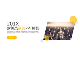 淡雅黄色欧美杂志风格的简洁PPT模板-第一PPT