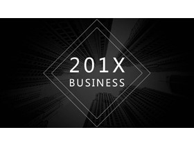 黑色简洁扁平化商务PPT模板-第一PPT