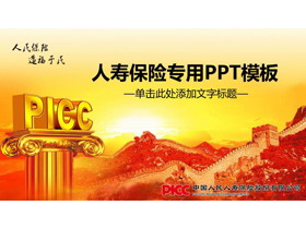 中国人寿保险公司PPT模板-第一PPT