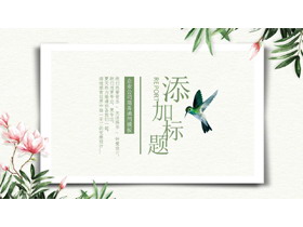 《鸟语花香》花鸟艺术PPT模板-第一PPT