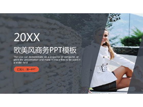 欧美人物背景的商务演示PPT模板免费下载-第一PPT