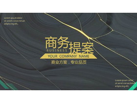 大理石纹理背景的欧美商务提案PPT模板-第一PPT