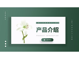 绿色清新花朵背景的产品介绍PPT模板下载-第一PPT