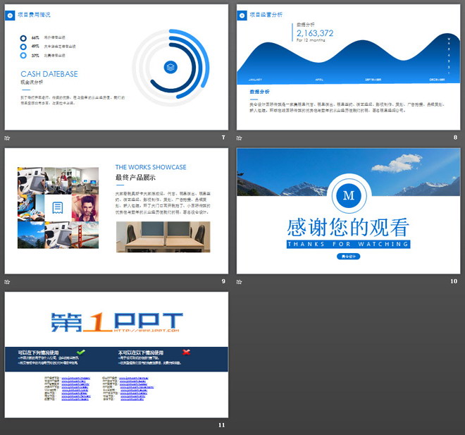 图片[3]-蓝色简约年终工作总结PPT模板-第一PPT