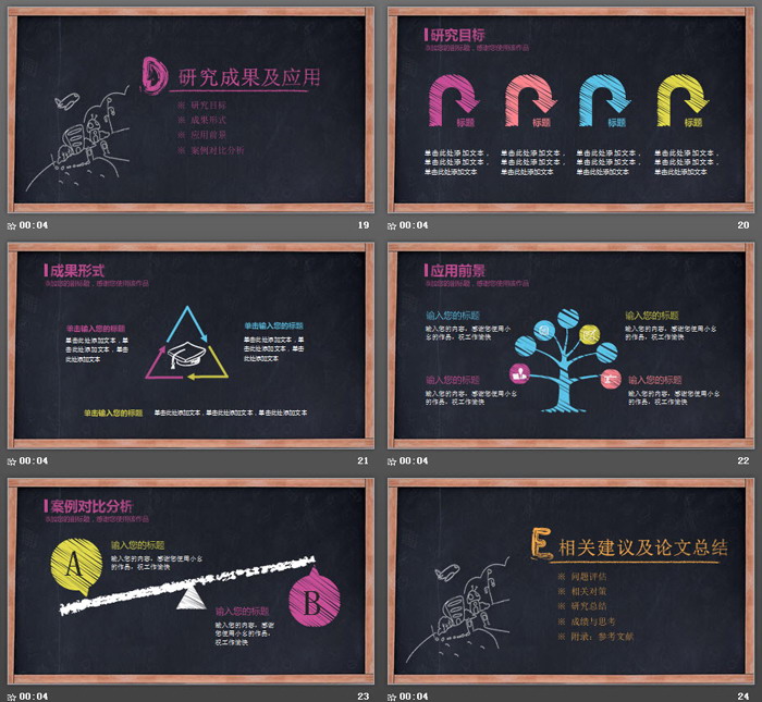 图片[5]-创意黑板粉笔手绘风格毕业答辩PPT模板-第一PPT