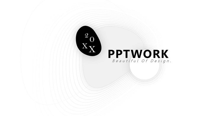 图片[1]-极简优美等高线条PPT模板-第一PPT