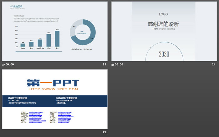 图片[6]-极简蓝灰商业计划书PPT模板-第一PPT