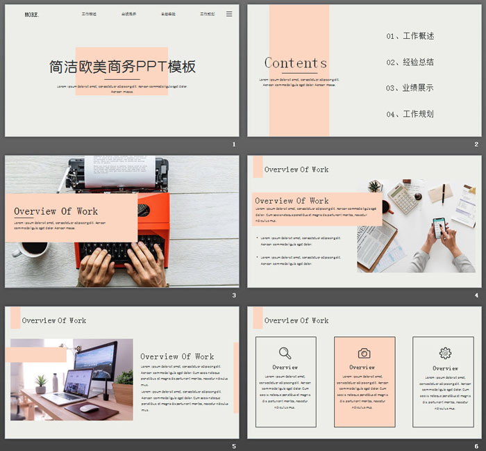 图片[2]-橙色极简欧美商务PPT模板免费下载-第一PPT