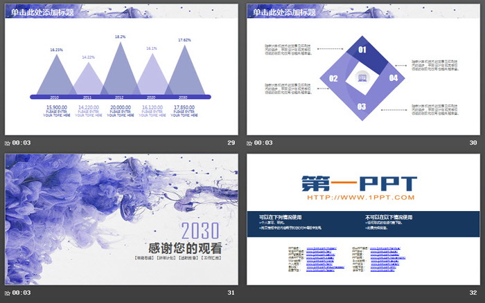 图片[7]-创意蓝色烟雾PPT模板-第一PPT