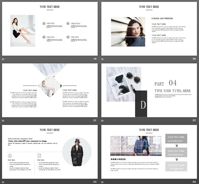 图片[5]-简洁欧美风时尚品牌产品展示PPT模板-第一PPT
