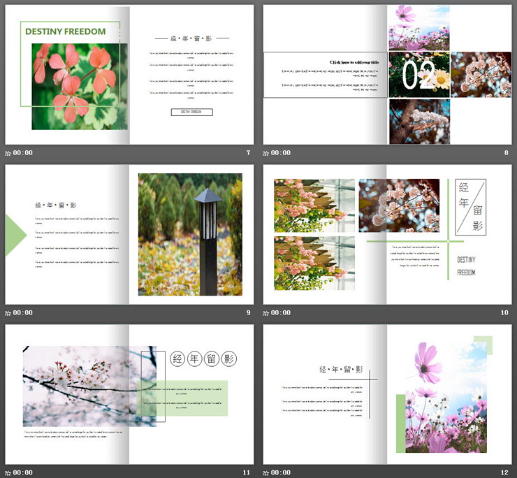 图片[3]-清新杂志画册风植物电子相册PPT模板-第一PPT