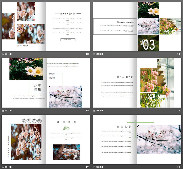 图片[4]-清新杂志画册风植物电子相册PPT模板-第一PPT