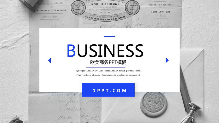 图片[1]-蓝灰欧美商务PPT模板免费下载-第一PPT