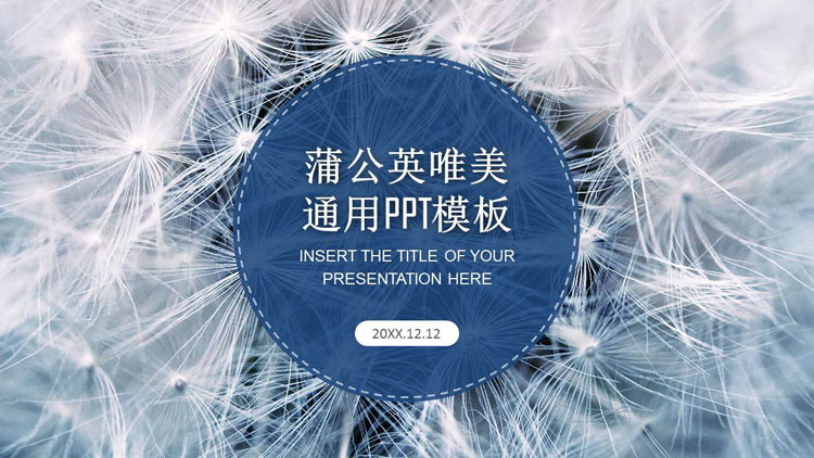 图片[1]-唯美蒲公英PPT模板-第一PPT