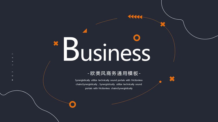 图片[1]-简约橙黑配色的欧美商务PPT模板免费下载-第一PPT