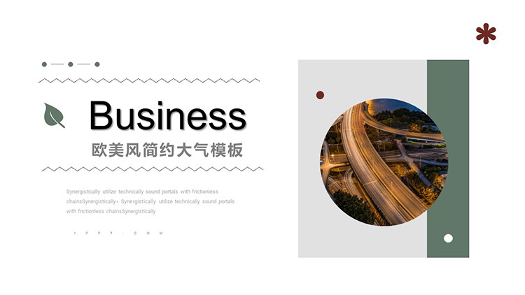 图片[1]-绿色简约欧美风商务演示幻灯片模板下载-第一PPT