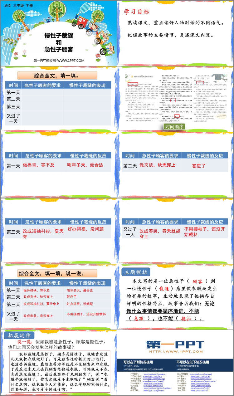 图片[2]-《慢性子裁缝和急性子顾客》PPT优质课件下载-第一PPT