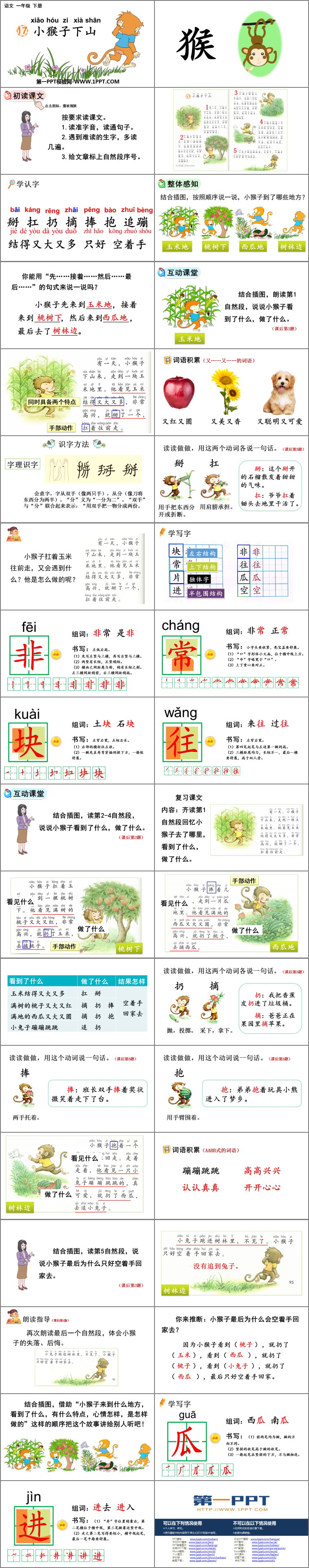 图片[2]-《小猴子下山》PPT免费优质课件-第一PPT