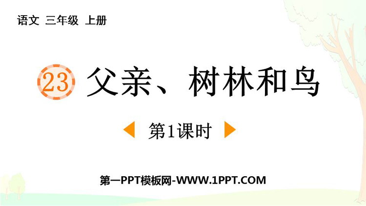 图片[1]-父亲树林和鸟-第一PPT
