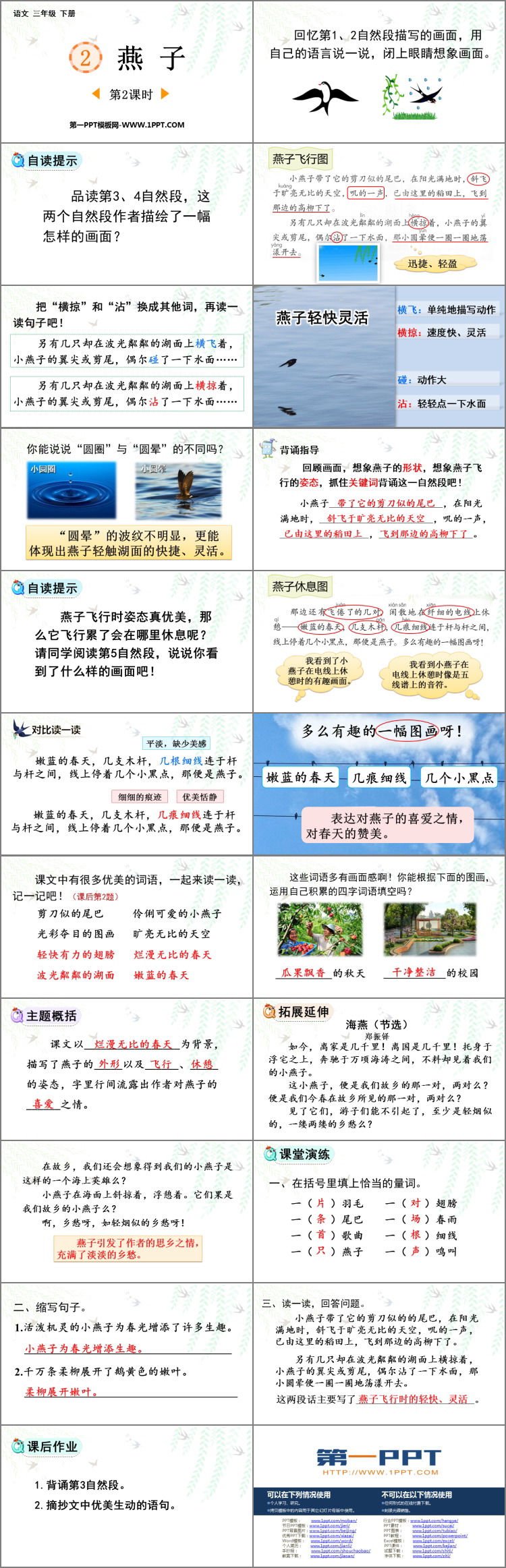 图片[2]-《燕子》PPT免费课件(第2课时)-第一PPT