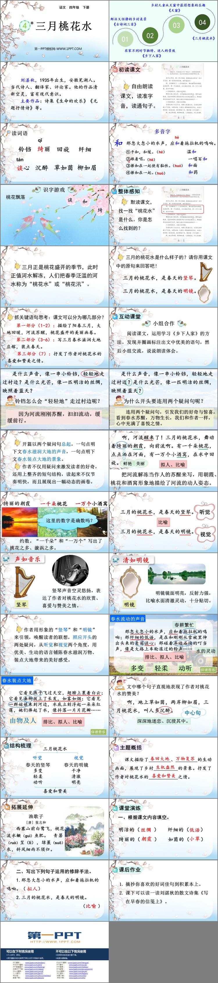 图片[2]-《三月桃花水》PPT免费教学课件-第一PPT