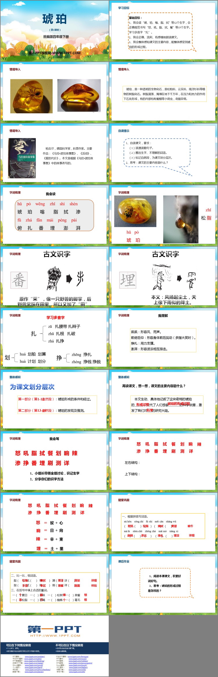 图片[2]-《琥珀》PPT优秀课件(第1课时)-第一PPT