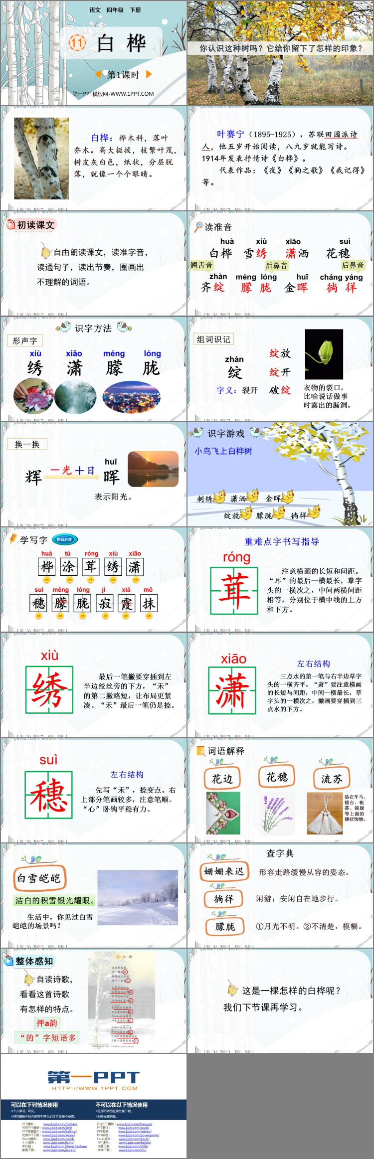 图片[2]-《白桦》PPT免费下载(第1课时)-第一PPT
